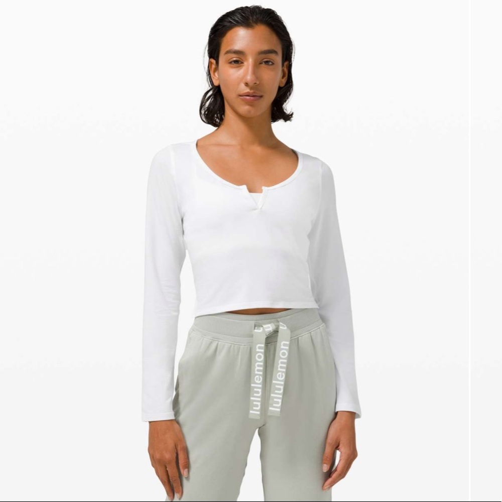 🍋 Lululemon Cropped Henley Long Sleeve